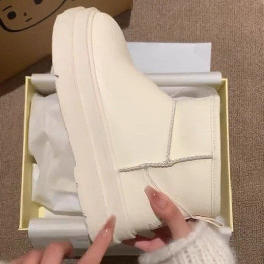 
Belle thick-soled white snow boots for women 2025 new winter plus velvet thickened shoes waterproof and non-slip warm Northeast cotton shoes off-white 37