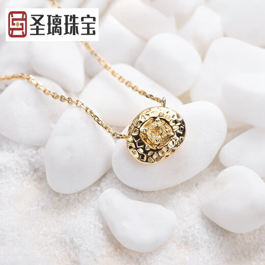 Holy glass VENTIGA/Vatican natural 18k gold diamond necklace clavicle chain pendant wishing pool gold color diamond pendant