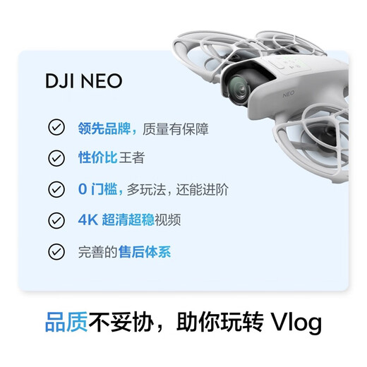 大疆（DJI） Neo 无人机 掌上Vlog 飞行相机 4K高清露营旅行航拍 新手入门级mini型手机语音遥控飞机 DJI Neo标配 随心换一年版 进阶包4（单肩包+清洁套装+遥控器肩带+爆闪灯） 