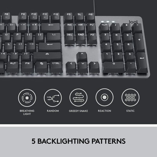 Logitech K845 Wired luminous mechanical keyboard TTC red switch + M510 wireless computer mouse Business office daily Ergonomics Black 104
