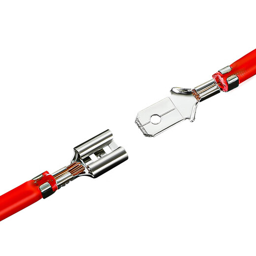 6.3 spring plug terminal block wire nose copper nose terminal wire connector quick connector wire buckle box 270 pieces brass tinned