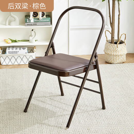 Milan Yoga Chair Yoga Supplies Iyengar Assistive Equipment Folding Black Pilates Chair PU Surface Special Folding Yoga Stool Three Beam Black Thickened 1 Point 2 Tube Wall Model