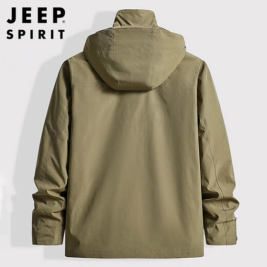 JEEP SPIRIT Jeep jacket men's autumn and winter Korean style jacket men's three-in-one detachable men's Khaki XL