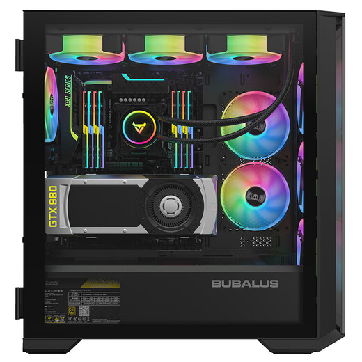 大水牛（BUBALUS）守护者S301 黑色 电脑台式主机箱(顶置+前置双360水冷位/支持E-ATX/玻璃全侧透/12风扇位)