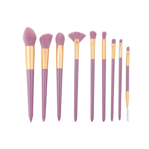 Lan Weiting 9 small purple potato makeup brushes concealer blush powder brush set soft imitation corn silk fiber beginners portable small purple potato makeup brush + purple bucket