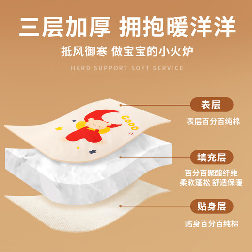 Benjiwell baby clothes autumn and winter thickened quilted jumpsuit baby cotton coat thickened moon bear cotton coat 90 yards