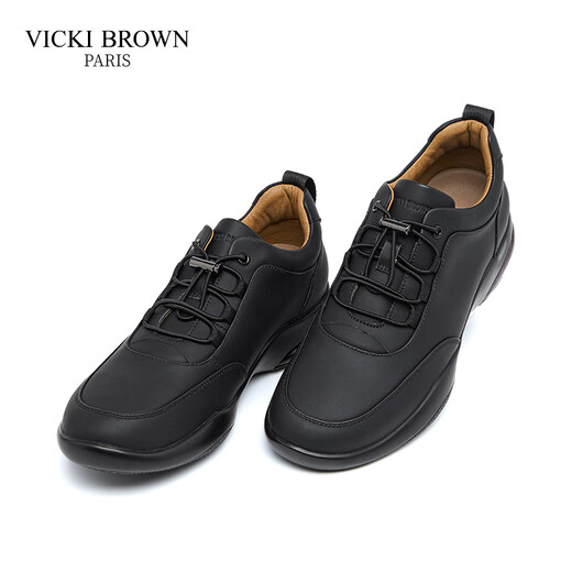VICKI BROWN VB men's shoes French brand new business casual shoes simple versatile leather shoes comfortable autumn and winter shoes for men black 40