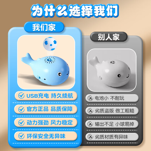 Télic Whale Floating Ball Baby Concentration Training Enfants Education Education ENVIR GARÇONS ET FILLES 0-1 ans Toys Blue Floating Ball [Modèle rechargeable avec 4 balles + câble de charge]