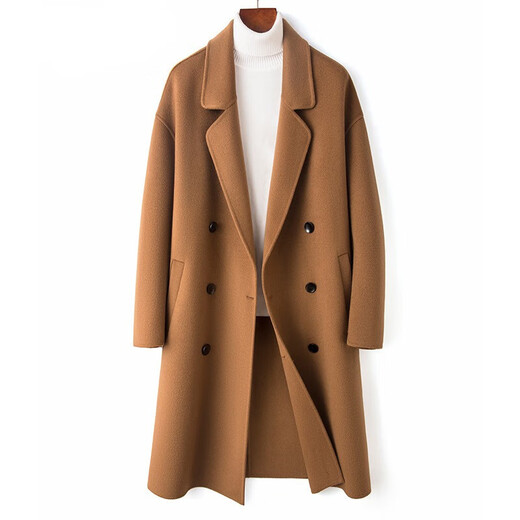 DK Pure Wool Coat Midumn-longitud de otoño y invierno Invierno Casco Tweed Doble-Breasted Tweed Coat Windbreaker Windbreaker 2XL