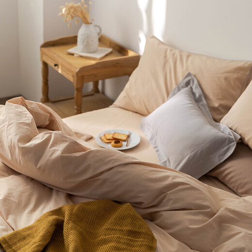 Jingsheng Nordic style four-piece set, simple and lazy-silver 1.5m bed four-piece set