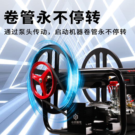 Zhonghan gasoline sprayer, high-pressure agricultural new diesel spray pesticide pump, fully automatic tube coiling tube, new sprayer artifact, diesel clutch 26 pump bare metal + 300 meters of grass float