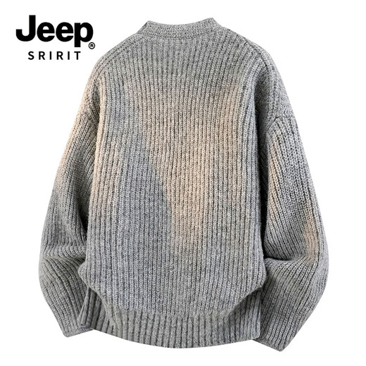 JEEP SPIRIT cardigan sweater men's autumn and winter sweater men's loose lazy sweater NYH939 light gray XL