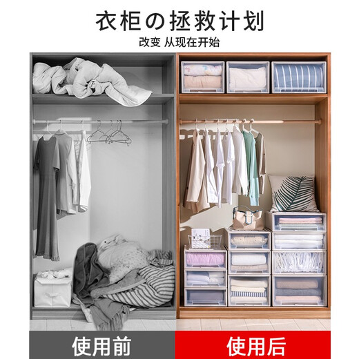 Xinmao Keramik Chuanghui Aufbewahrungsbox Schublade Aufbewahrungsbox Kleiderschrank Kleidung Kleidung Organizer Kleidung Aufbewahrungsbox Haushalte Plastiklagerbox F3523 [Deep 47*Breite 35*High 23cm] Hochkostenleistung [zwei Pakete]