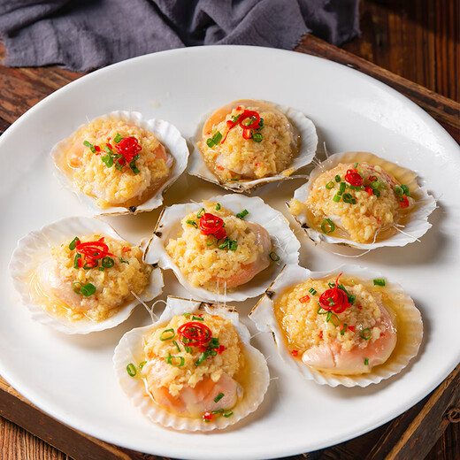Fresh raw garlic vermicelli scallops 6 pieces * 4 bags Frozen shellfish 840g [large bag of garlic sauce] 1 serving, 24 pieces in total