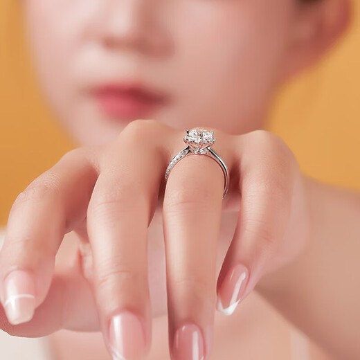 AVHE platinum square diamond ring 1 carat group setting custom-made artificial diamond wedding gift ring platinum gift for Chinese Valentine's Day Platinum diamond ring-1 carat cultivated diamond D color/VVS women's ring size 9-20 can be noted