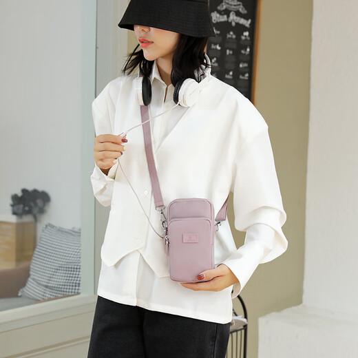 Jianxun Mini Mobile Phone Bag Running Sports Arm Bag Shoulder Crossbody Bag Mobile Phone Bag Wrist Fitness Women's Small Bag Light Purple