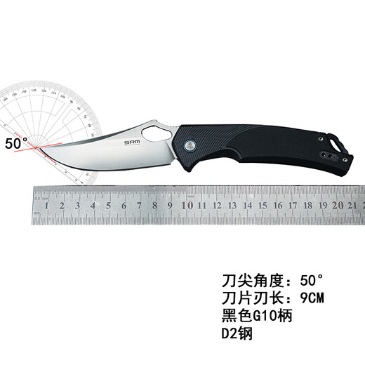 Zhenyuanxing Sanblade Wood 9201 Klappmesser Außenmesser Schwarz G10 Griff 10cr15comov Stahl tragbares Messer 9202 Schwarz G10