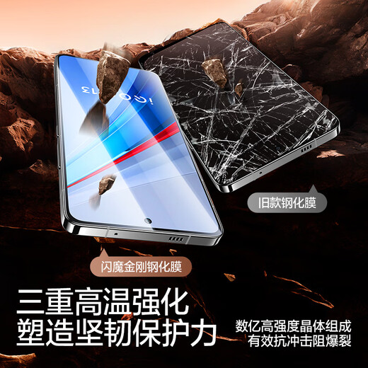 Flash Magic Second Unlock丨No. 1 Best-Selling Suitable for Iqoo13 Tempered Film Vivo Iku 13 Mobile Phone Film Ultra-clear Full Screen Explosion-proof Anti-fingerprint Smooth No White Edge Protective Film Enhanced Version丨Refundable without Unlocking 2 Pieces + Artifact