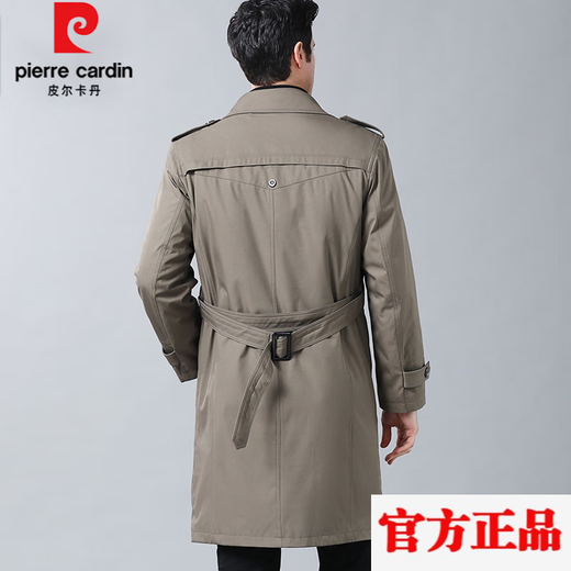 Pierre Cardin Men's Windbreaker Men's Autumn and Winter Mid-Length Thick Warm Lapel Removable Wool Liner Jacket Men's Knitted Navy 180 XL