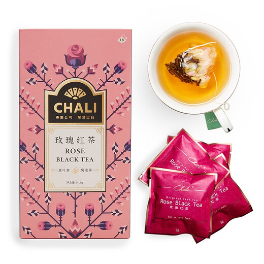 CHALI Tea Rose Black Tea Double Petal Red Rose Flower Tea Rose same flower tea bag brewed with health tea 18 packs 54g