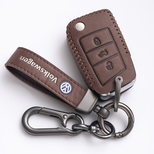 COOSTE Volkswagen Sagitar Lavida Key Case Passat Golf 678 Bora ID346 Tanyue X Tiguan L Sac de boucle auto A ACCORDE BROWNE-BROWNE [Volkswagen Huile en cuir]