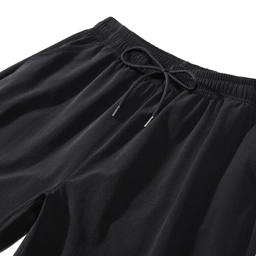 Jeanswest casual pants for men summer thin 2025 new straight men's ice silk quick-drying nine-point sports long pants for men FY718 dark gray + FY718 black 2-piece package 2XL size 33/34