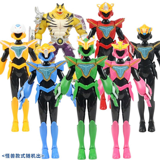 Sanbao (Sanbao) Divine Beast Vajra 3rd Generation 5th Generation Super Crystal Armor Super Variable Star Armor Children's Anime Toy Transformation Combination Robot Set [Divine Beast Vajra 5] Six Full Sets of Superman Dolls