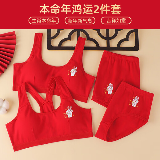 
Siqi Lafei Year of the Rabbit Year of the Rabbit Girls' Underwear Development Vest Children's Big Red Underwear Set Middle-aged Students' Underwear Lantern Rabbit 6172+5134 170cm(85A)