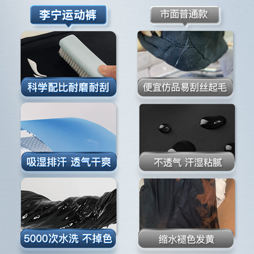 Li Ning (LI-NING) sports pants men's spring and autumn trendy pants outdoor sports men's casual trousers cotton fitness breathable loose L