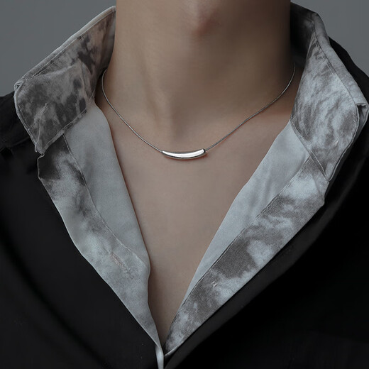 Nilan men's PT950 platinum necklace new platinum men and women design trendy hip-hop gold ins platinum necklace 40+5cm