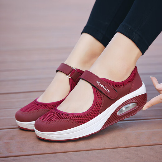 Western Region Kamel (Vancamel) Weiße Krankenschwester Schuhe Frauenschuhe Sommer Mesh hohl atmungsaktiv