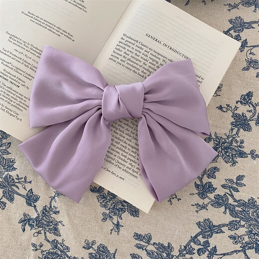 Yililuo Big Bow Hairpin French Retro Satin Net Red Hair Accessory Women's Half-tied Hair Temperament Top Hairpin at the Back of the Head Bow Milky White