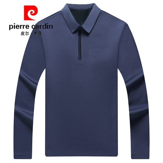 
Pier Cardin Middle-aged Ice Silk Long Sleeve T-shirt Men's 2025 New Half Zipper Casual Pure Cotton Spring and Autumn Thin Lapel T-shirt 6623 Ha Cyan Thin L Size 170