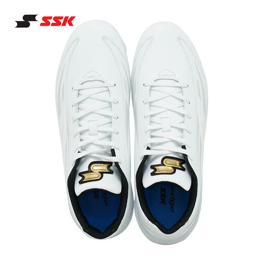 SSK Japan [Youth Adult Adult Spike Shoes] Baseball Softball Anti-Slip Red Clay Artificial Grass Breathable Frisbee White Japanese Size Number = Foot Length cm 38.5 Japanese Size 25.0, 250mm