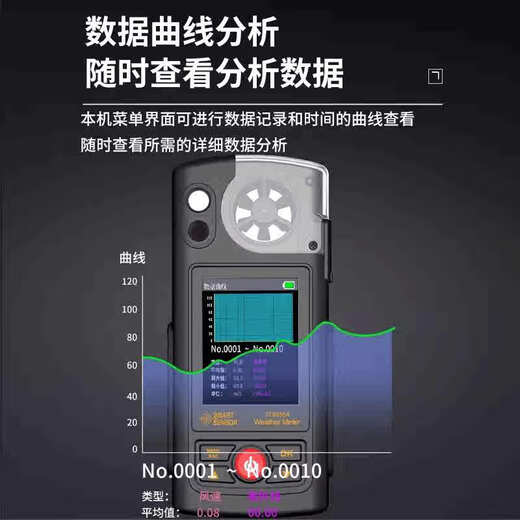 仁聚益ST9866A数显多功能手持气象站便携式气象仪风速照度环境监测 AR856 原厂标配