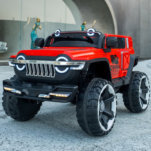 Aibeiao Tank 300 Kinder-Elektrofahrzeug Allrad-Offroad-Fahrzeug Doppelpolstere Baby Fernbedienung Spielzeug Erwachsene können Kinder für Kinderwagen High-End Grey + Super über 12V10 + Bluetooth + Hard Seat Hard Wheel nehmen