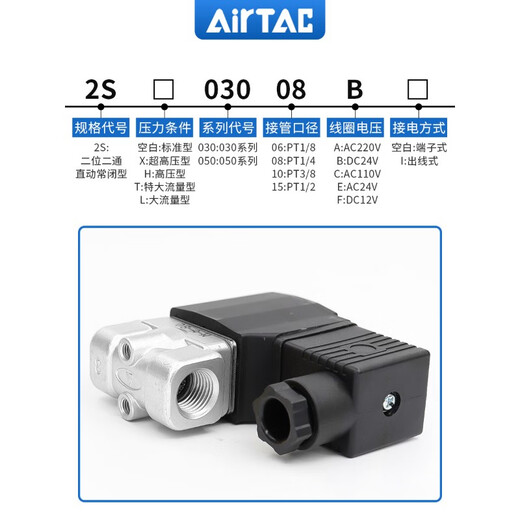 Válvula solenoide de control de fluido de pasajero personalizado Kezhitu Normalmente válvula de cierre de agua 2S-03/15685 22V DC24V 2S03006AC220V Puerto roscado de un punto