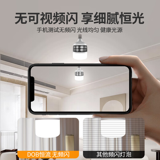 Platinum LED bulb E27 high-power high-brightness energy-saving lamp fin aluminum construction site workshop lighting super bright bulb 150W