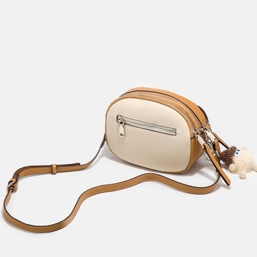 
Miss Miao Luxury High-end Brand Ladies Small Bags Gifts for Girls New versatile One-shoulder Crossbody Bag Commuter Small Round Bag Brown + Hanging Ornament (Korean version of literary and casual versatile)