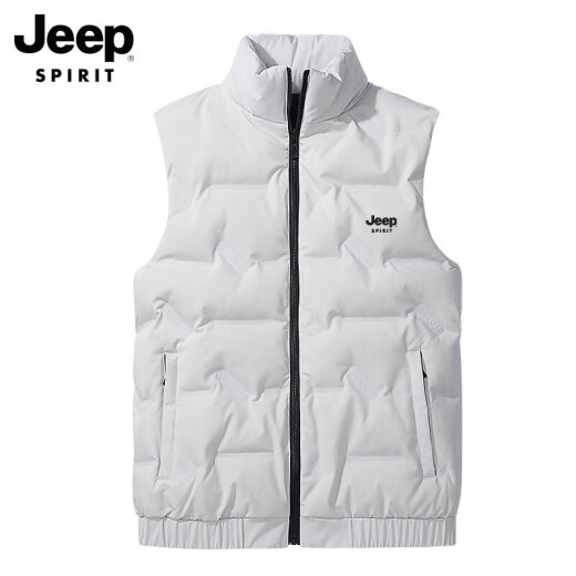 Jeep (JEEP) multi-wear autumn and winter down vest men's coat sleeveless vest top men's solid color large size fat vest warm black XL (recommended 120Jin [Jin equals 0.5kg]-140Jin [Jin equals 0.5kg])
