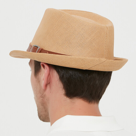 Sumu Bai British top hat men's summer breathable travel vacation beach hat jazz hat outdoor sun protection sun hat sun straw hat khaki regular size