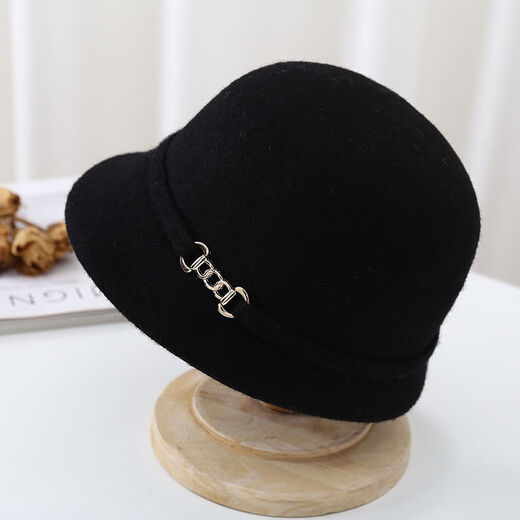 
Techima felt hat mother autumn and winter new pot hat retro wool British warm fashion equestrian ladies elegant top hat shallow coffee