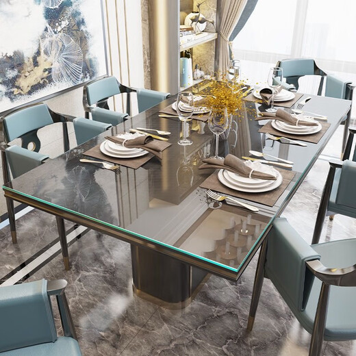 Eyu custom-made tempered glass desktop mat coffee table dining table heating table countertop insulated rectangular glass table mat custom-made ultra-transparent explosion-proof and high temperature resistant