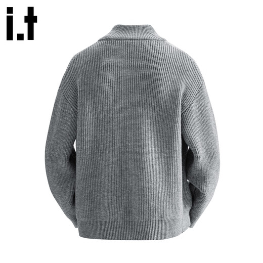 CHOCOOLATE it men's cardigan sweater jacket men's autumn and winter lazy sweater outer wear men's zipper wool autumn wear worsted gray 2XL recommended 160-180Jin Jin equals 0.5 kg