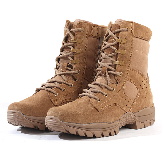 3514 Kampfstiefel Herren -Trainingschuhe High Top Tactical Boots Side Reißverschluss -Stiefel neuer Stil brauner Outdoor -Wüstenstiefel Brown 44