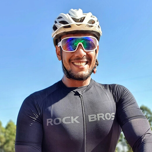 ROCKBROS cycling clothing suit summer short-sleeved shorts men's top mountain bike road cycling sportswear Taihang dark green top + Pasta suit L