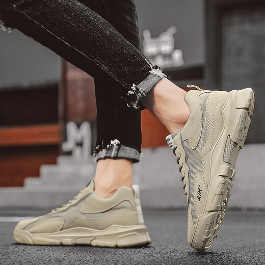 Strange Bashu men's shoes for summer breathable mesh thin hollow mesh shoes for running casual sports men's work and labor protection shoes FH-ZM-690 beige 41
