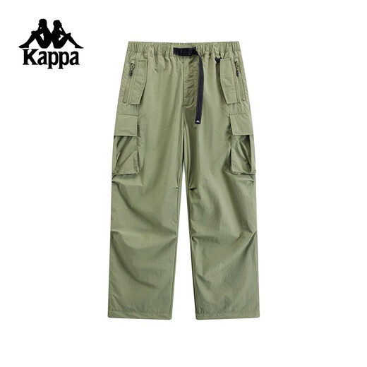 Kappa (Kappa) pantalon de sport tissé consécutif pantalon de travail à jambe droite chaude et résistant au froid pantalon masculin Black-9902 L