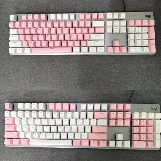 罗技（logitech）原装全新 K845机械键盘原厂透光双色樱花黑灰键帽 k845原装键帽一套104键 否