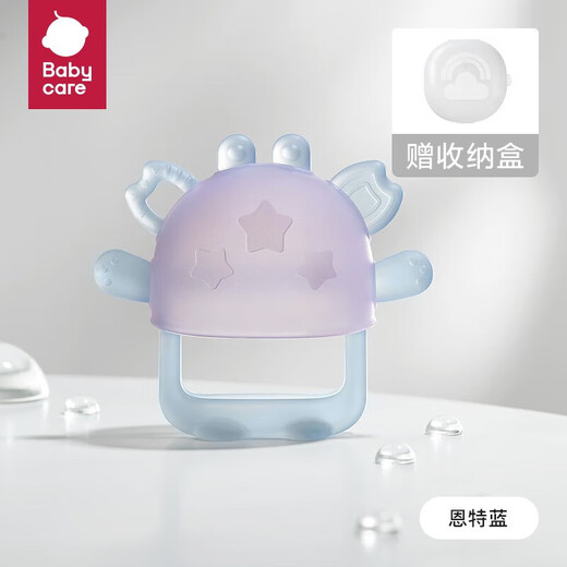 BY BABYCARE Baby Silicone Fun Teether Anti-eating Hand Bite Artifact Oral Stage Bite Toy Teething Gloves Enter Blue-3 Months and Over 1 Pack